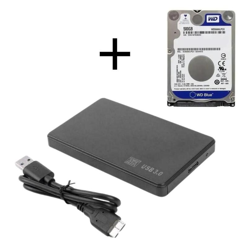 HD externo de 500GB Case 2.5 com HD de 500GB 3.0 - HD Externo